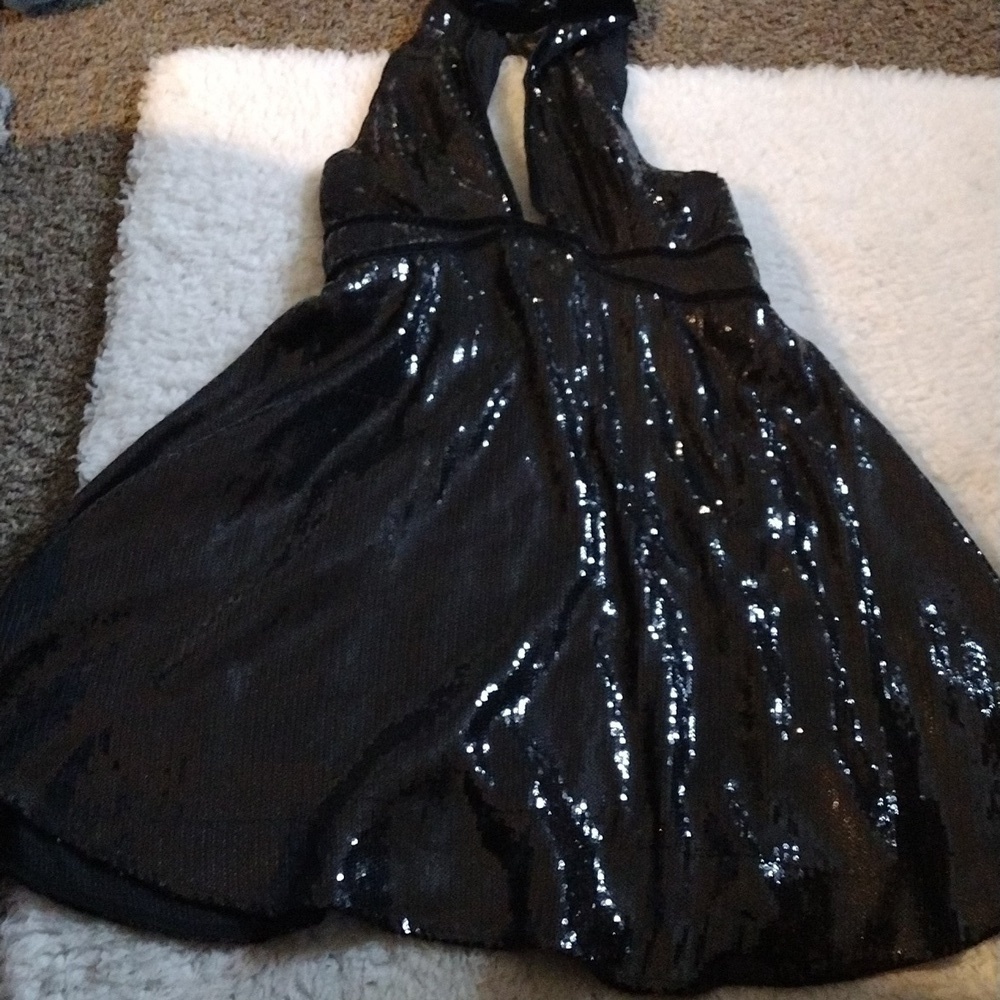 Free People Black Sequin Backless Cocktail Dress - Picture 3 of 4